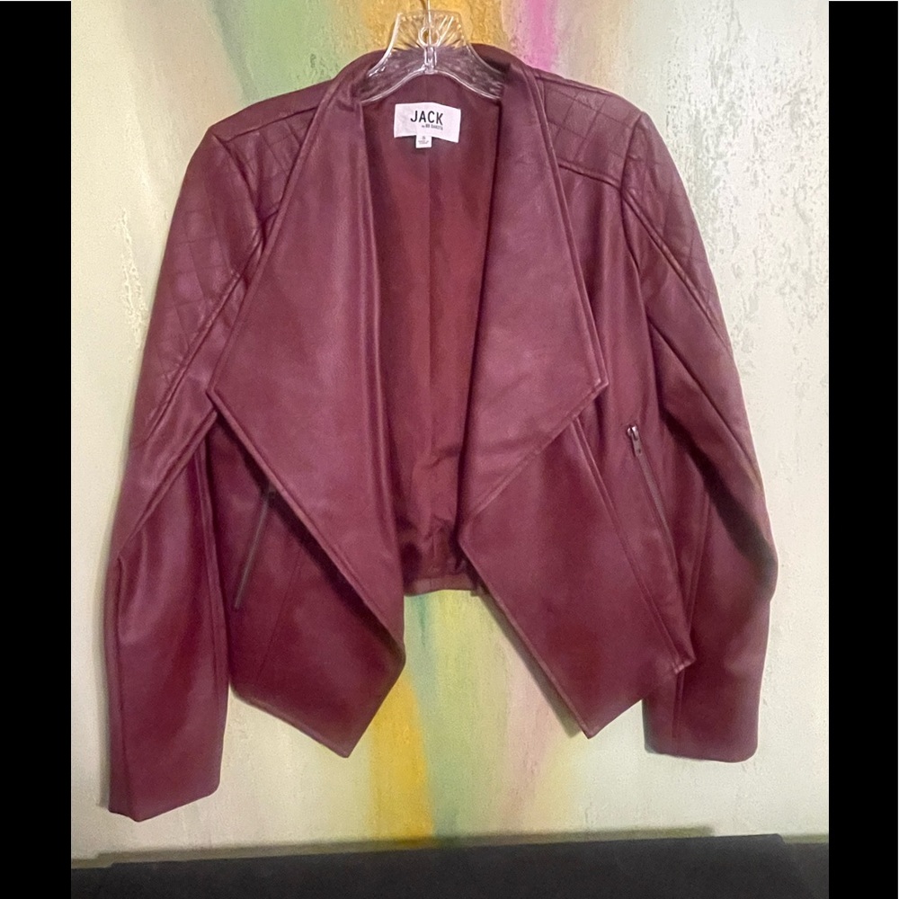 Jack by BB Dakota faux leather jacket in burgundy